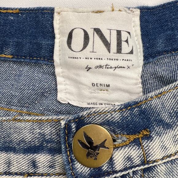 One by One Teaspoon Awesome Baggies Cobain Destroyed Boyfriend Jeans Size 28 - Picture 4 of 16